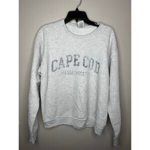 Cape Cod Spell Out Massachusetts Gray Crewneck Sweatshirt Size Medium